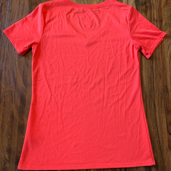 Nike V Neck T Shirt Tee Womens Size S Small Red Athletic Cut Dri-Fit - Picture 4 of 4